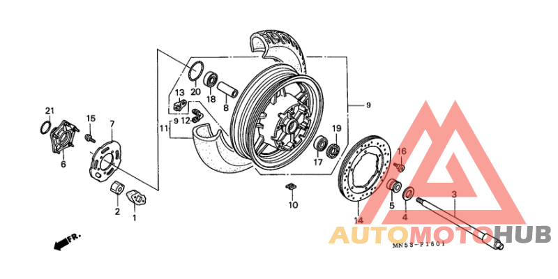 Rear wheel complete assy