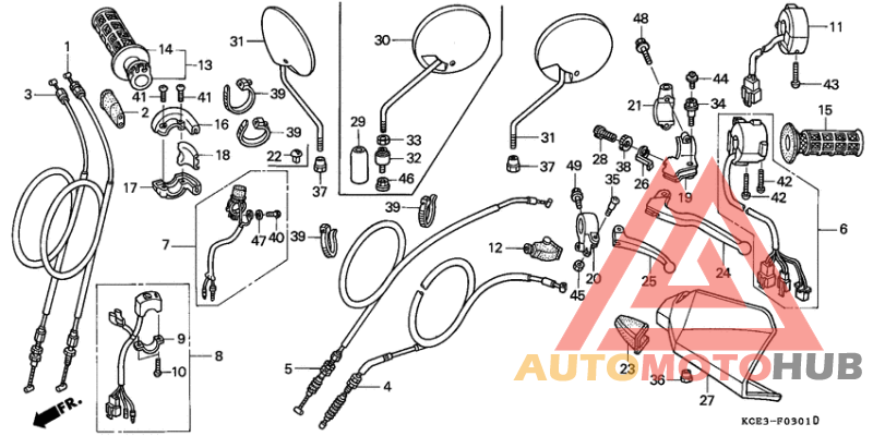 Handle lever/switch/cable