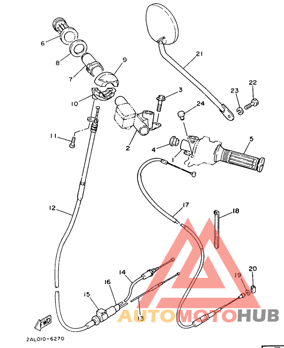 Steering handle. cable