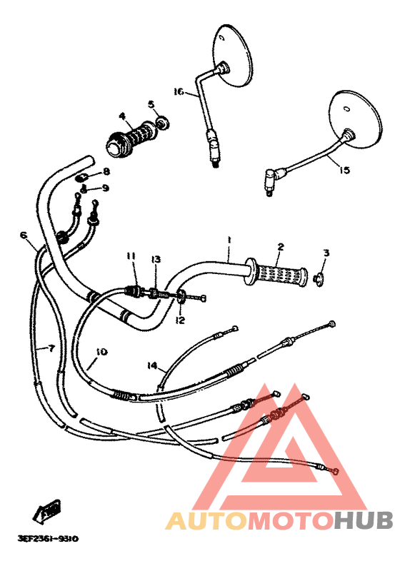 Steering handle. cable