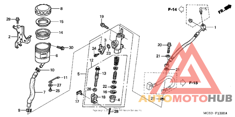 Rear brake master cylinder (st1300)