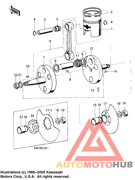 Crankshaft/piston/rotary valve