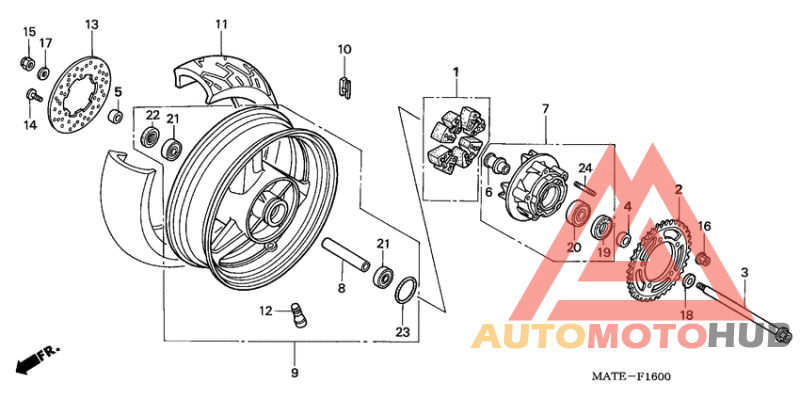 Rear wheel complete assy