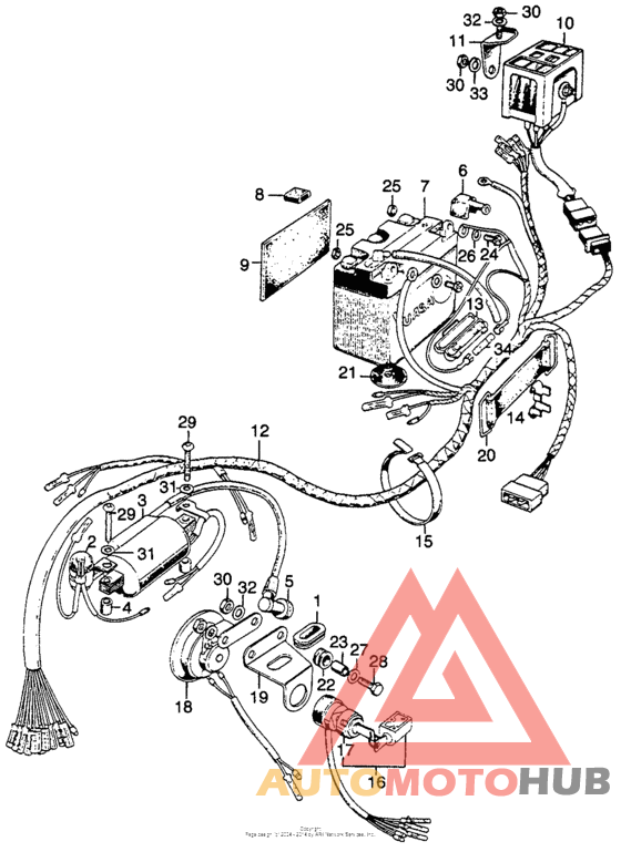 Wire harness + battery
