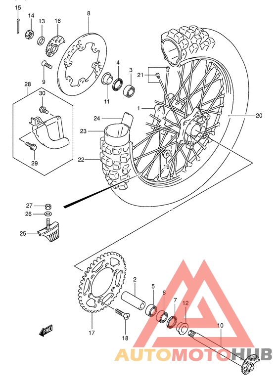 Rear wheel complete assy