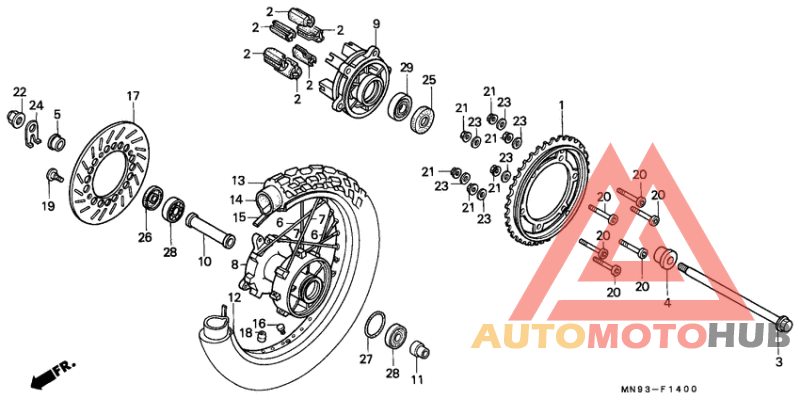 Rear wheel complete assy