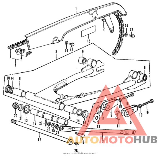 Chain case + swingarm