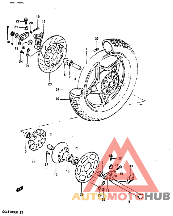 Rear wheel complete assy