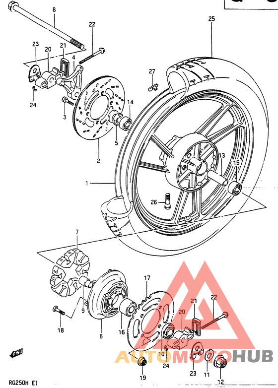Rear wheel complete assy
