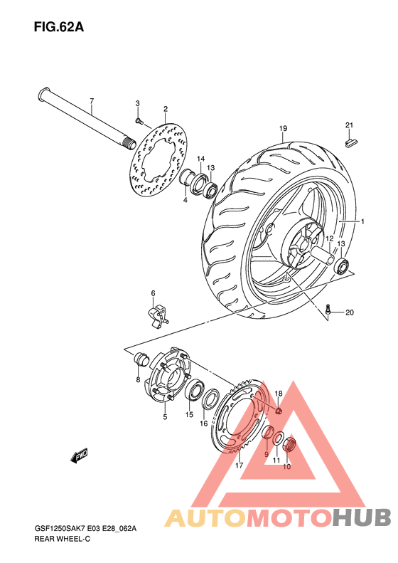 Rear wheel complete assy