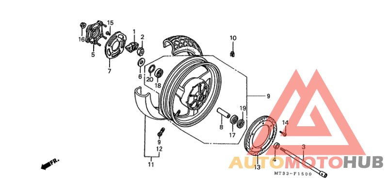 Rear wheel complete assy