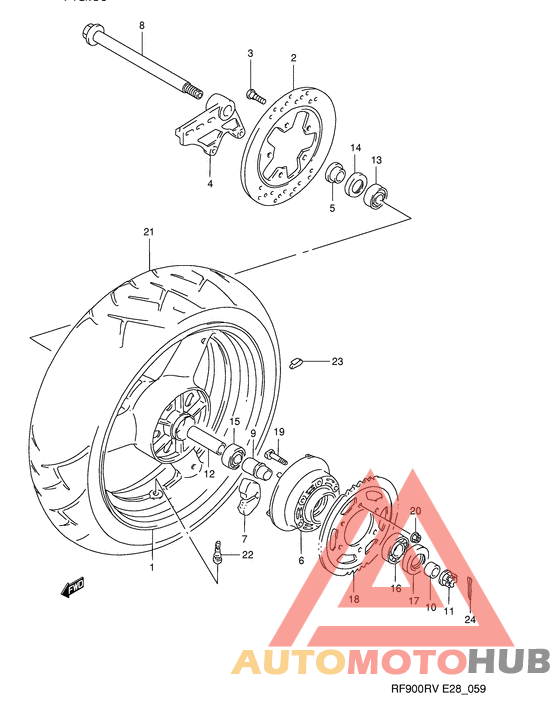 Rear wheel complete assy
