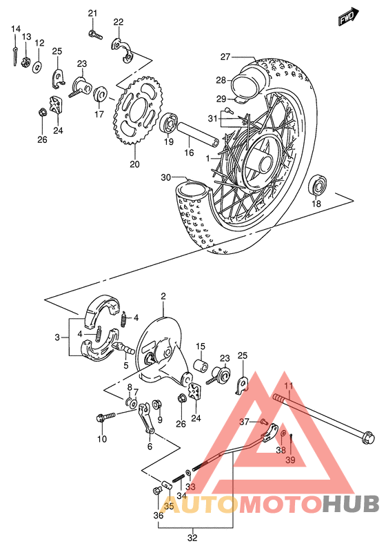 Rear wheel complete assy