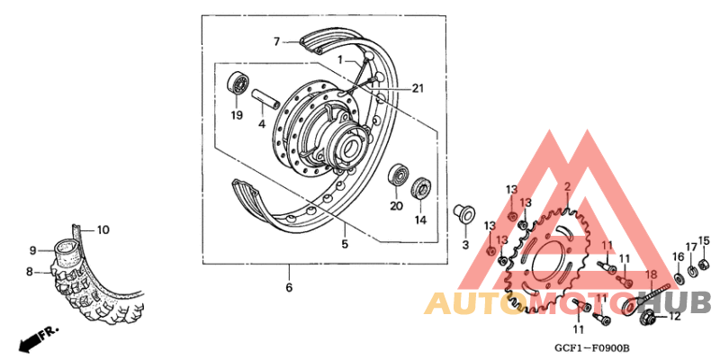 Rear wheel complete assy