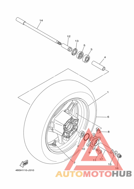 Rear wheel complete assy