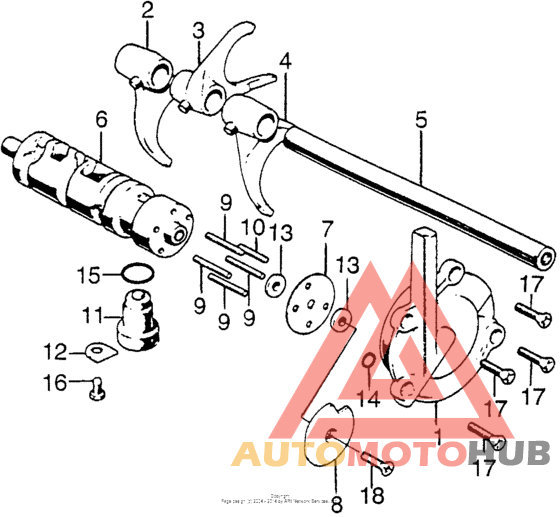 Gearshift fork + drum