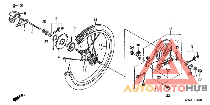Rear wheel complete assy