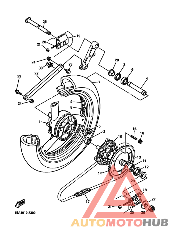 Rear wheel complete assy