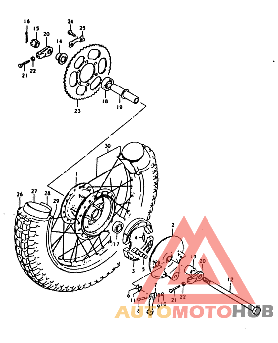 Rear wheel complete assy