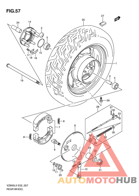 Rear wheel complete assy