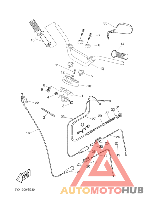 Steering handle. cable