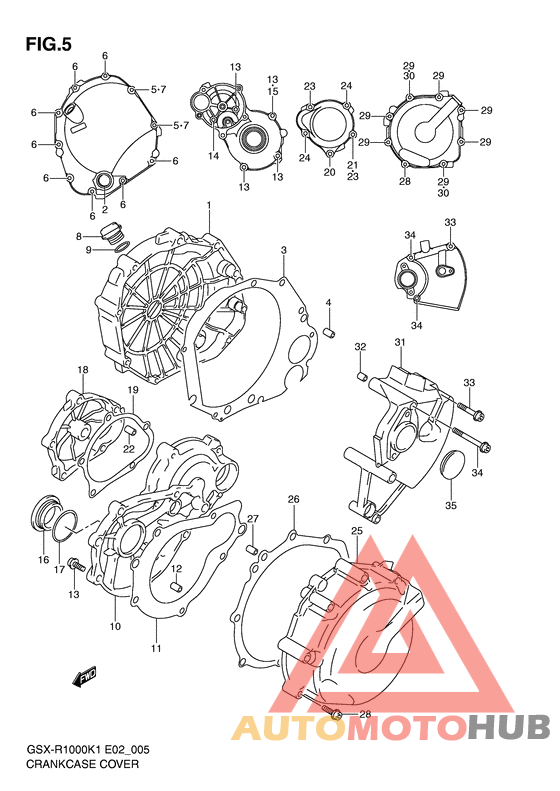 Crankcase cover ass`y  (v