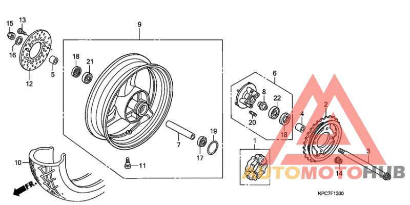 Rear wheel complete assy