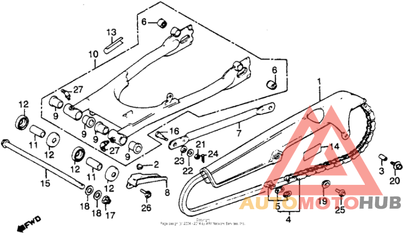Swingarm + chain guard