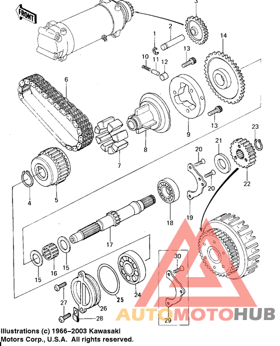 Secondary shaft/starter clutch