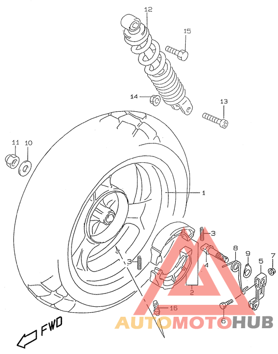 Rear wheel complete assy
