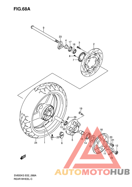 Rear wheel complete assy