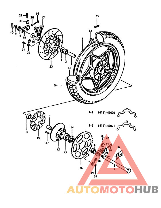 Rear wheel complete assy