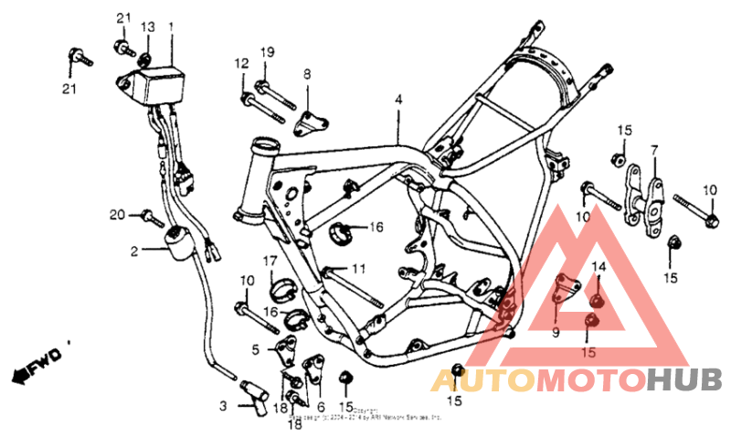 Frame + ignition coil + c.d.i. unit 82
