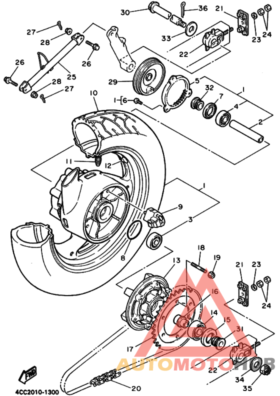 Rear wheel complete assy