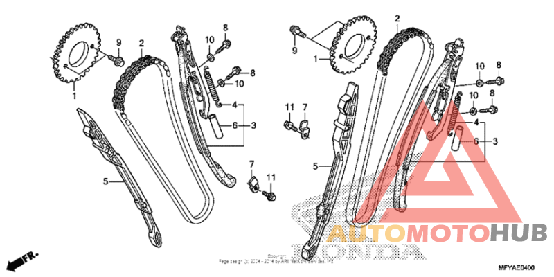 Cam chain + tensioner