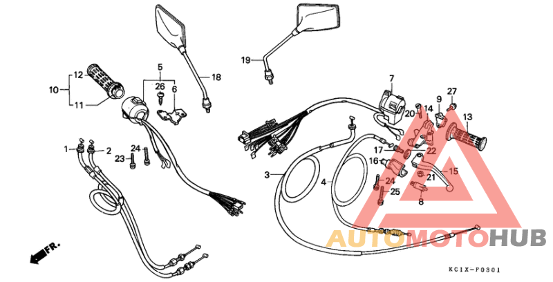 Handle lever/switch/cable