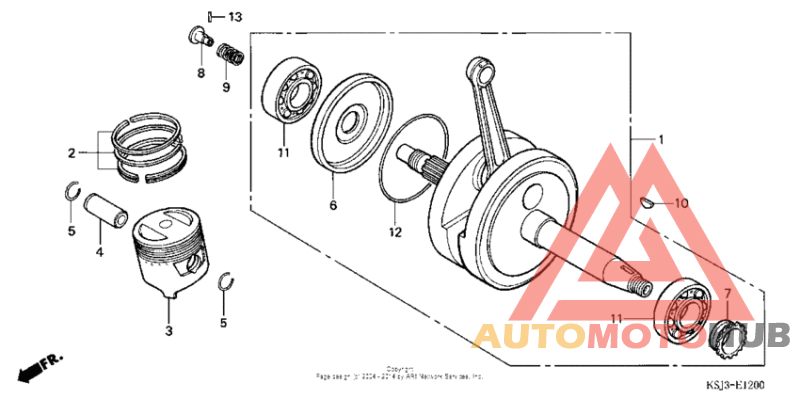 Crankshaft + piston (crf80f)