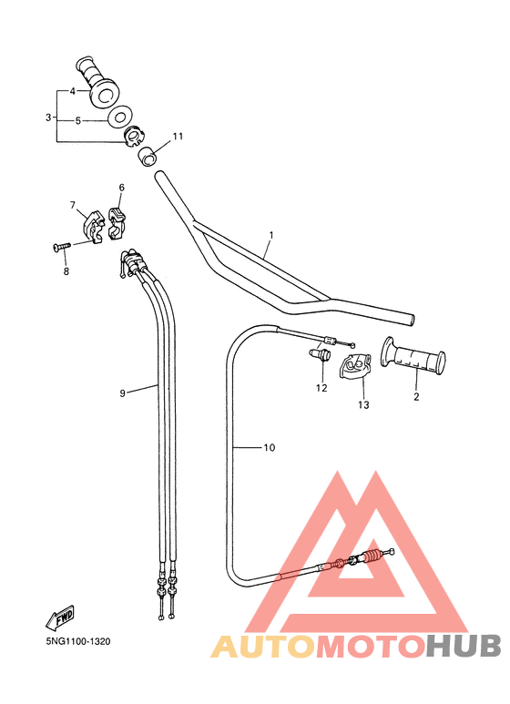 Steering handle. cable
