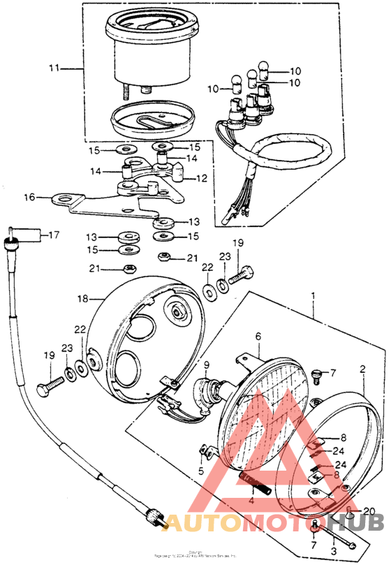 Headlight + speedometer