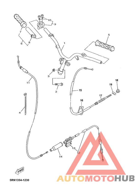 Steering handle. cable