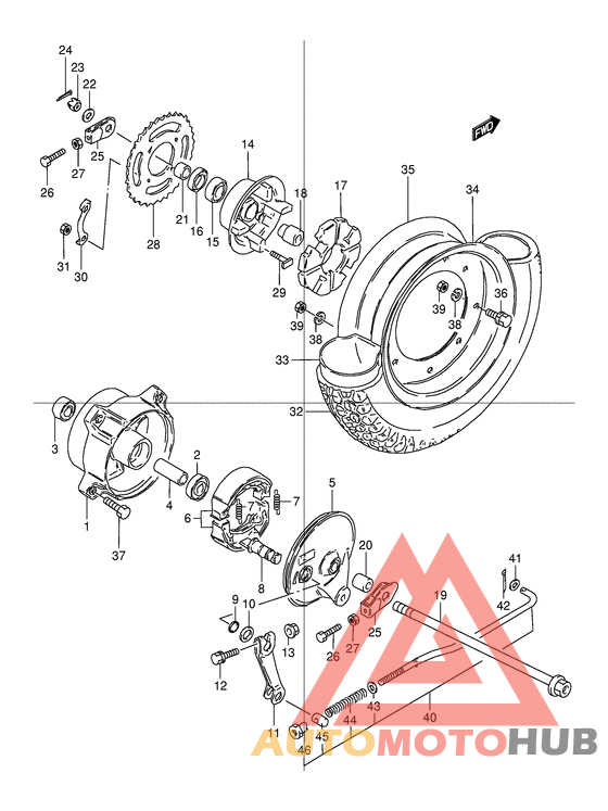 Rear wheel complete assy