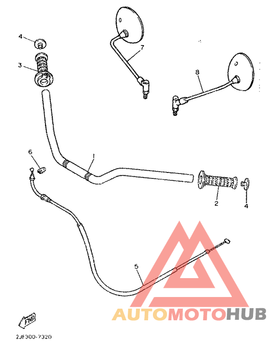 Steering handle. cable