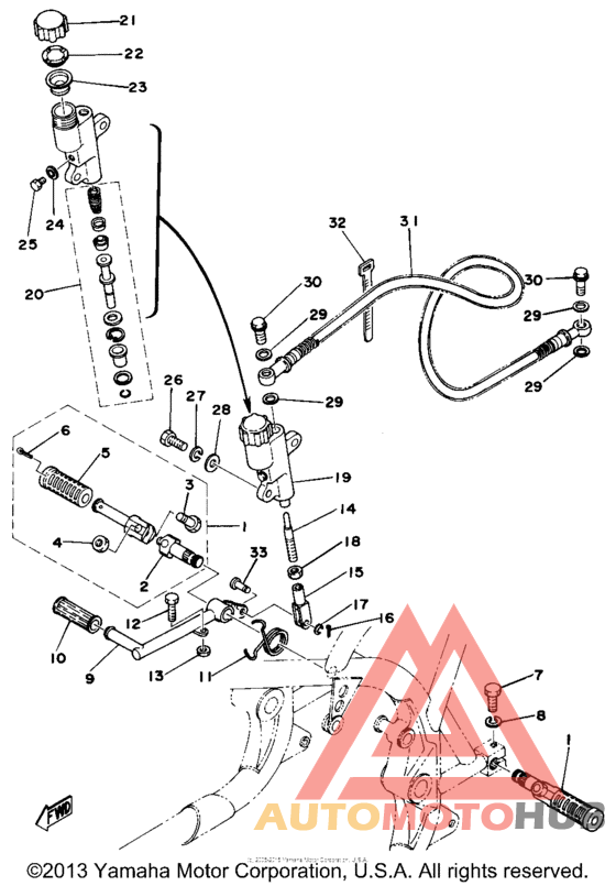 Brake pedal - rear master cylinder
