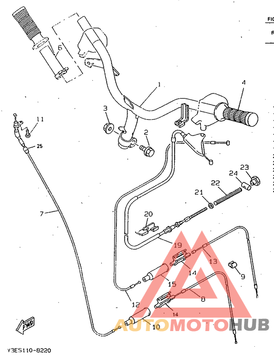 Steering handle. cable