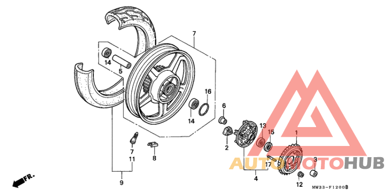 Rear wheel complete assy