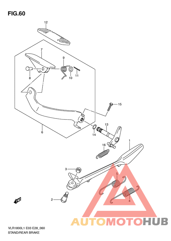 Stand-rear brake