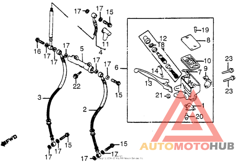 Front brake master cyl.