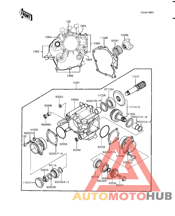 Front bevel gears