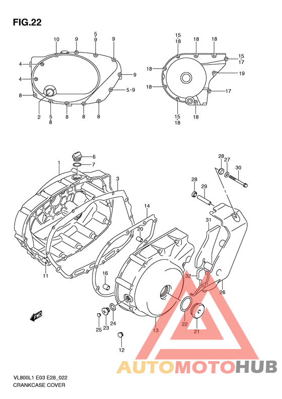Crankcase cover ass`y  (v