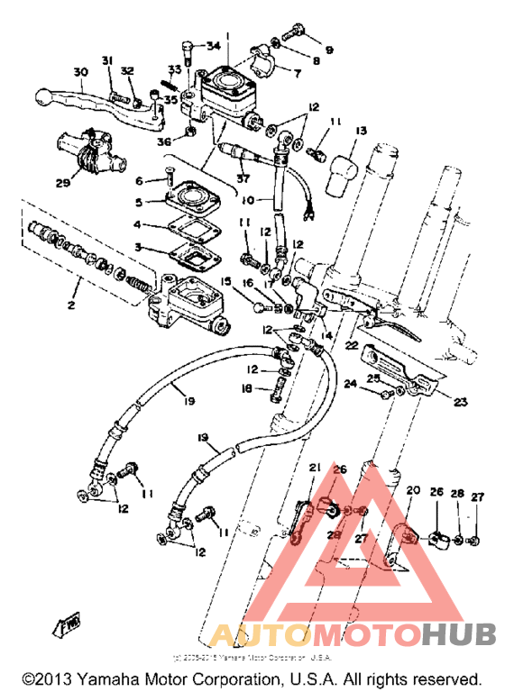 Front master cylinder - brake hose
